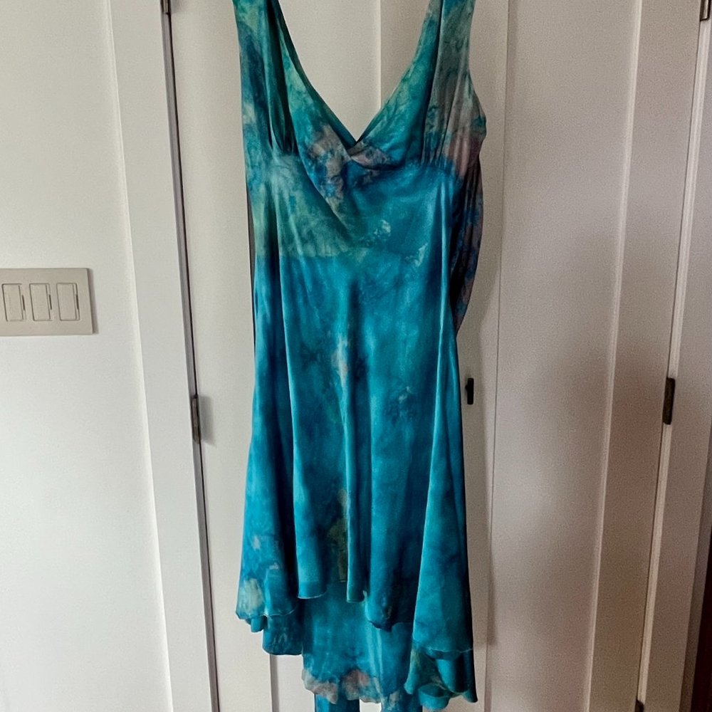 Momo Falana Silk Dress with Wraparound Tie, Size 12